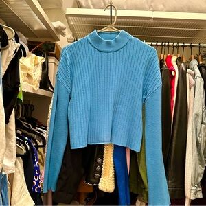 LA Hearts blue mock neck sweater, size S
